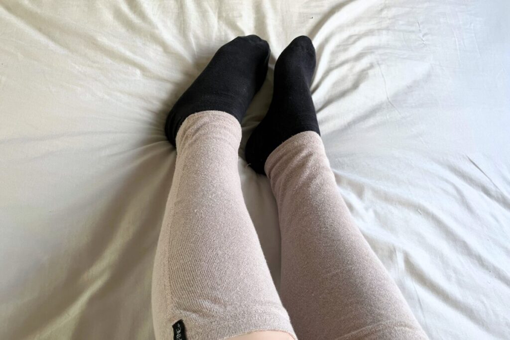 BSファインのレッグウォーマーを着用した写真