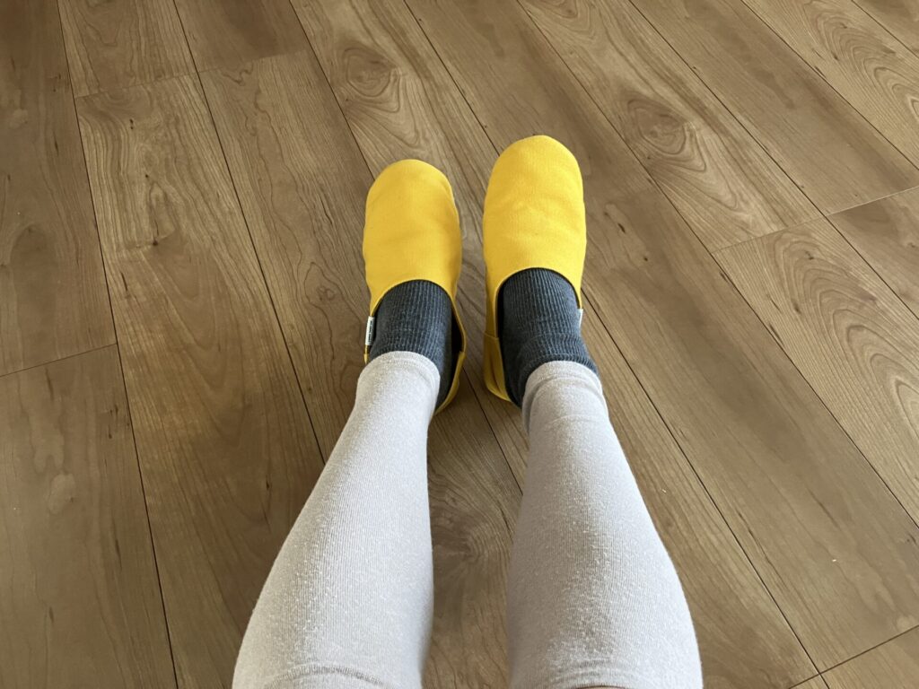 BSファインのレッグウォーマーを着用した画像