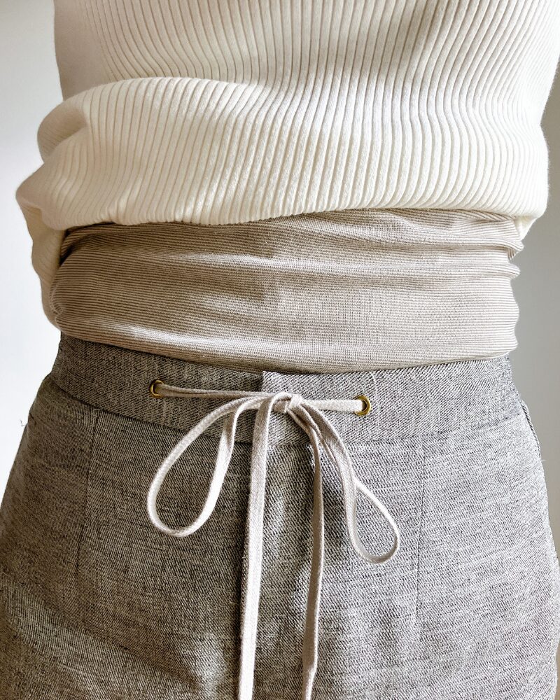 BSファインのウエストウォーマーを着用した様子